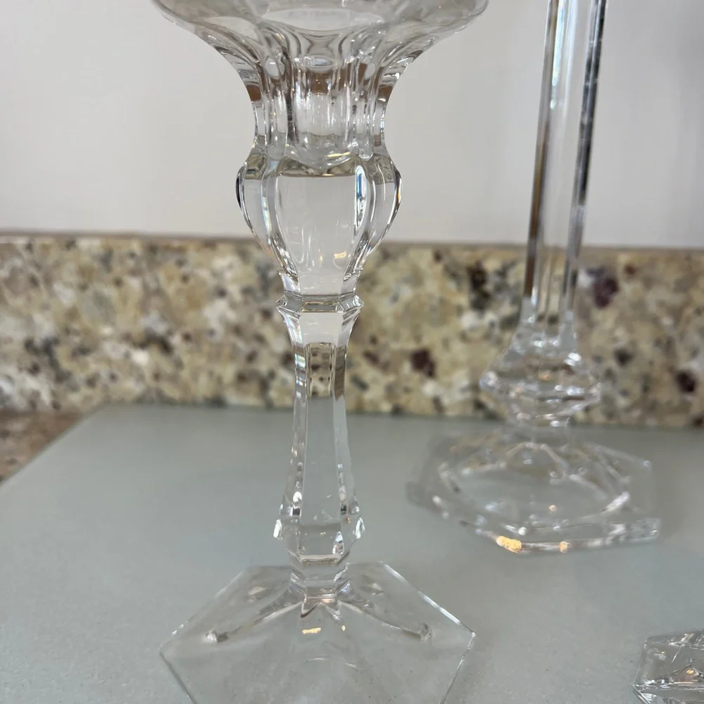 3 Mix and Match Crystal Candlestick Holders